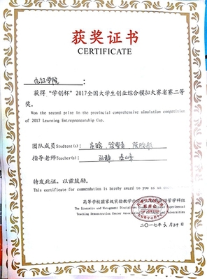 經管學院學子在2017&ldquo;學創杯&rdquo;全國大學生創業綜合模擬大賽江西省賽中喜獲佳績